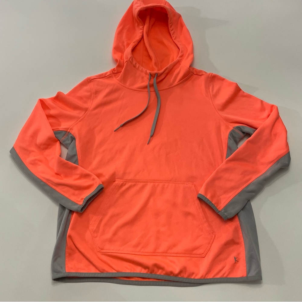Danskin Athletic Hooded Sweatshirt Light Neon Orange, Girls Size L School